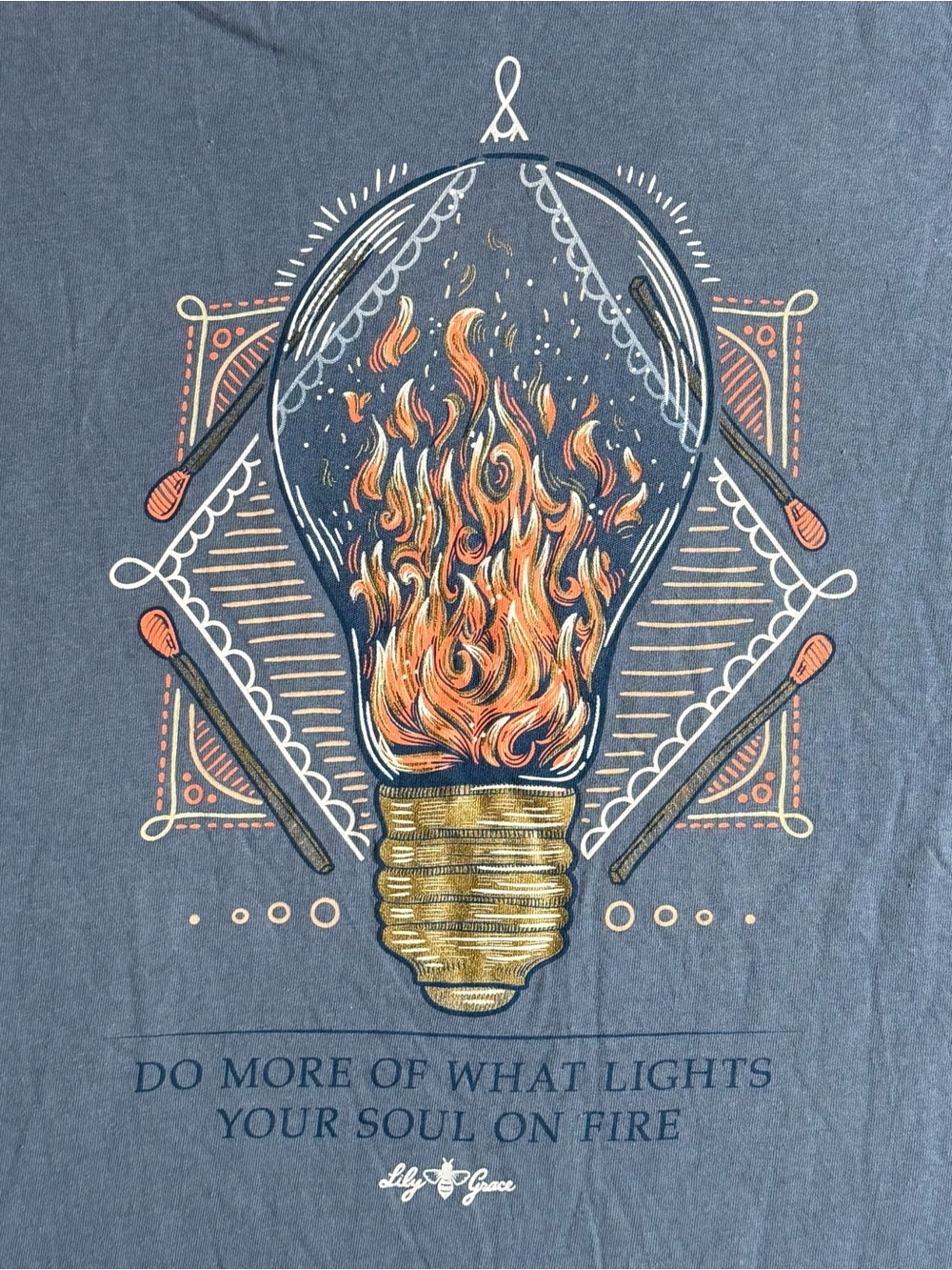 Lily Grace Do More of What Lights Your Soul on Fire Womens Long-Sleeve Top Shirt